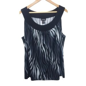 LANE BRYANT Zebra Print Sleeveless Top Size 14/16
